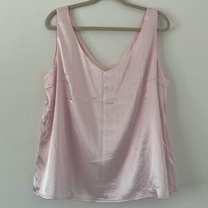 Brand-less Satin-Like Sleeveless V-neck Top Size 2XL